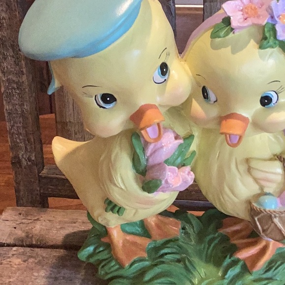 Vintage Inspired Easter Duck Couple Tabletop Decor - Picture 2 of 6